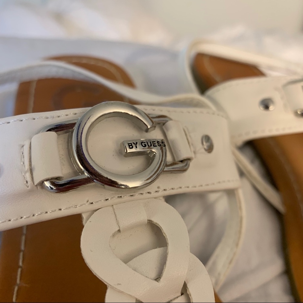 Cute, White Guess Sandals - Picture 2 of 3